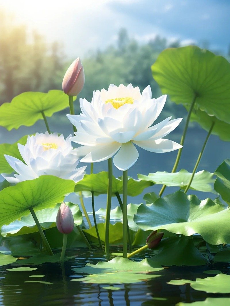 ảnh bông sen trắng