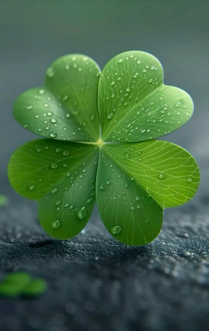 ảnh cỏ 4 lá may mắn đẹp
