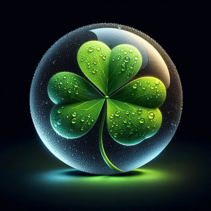 ảnh cỏ 4 lá may mắn