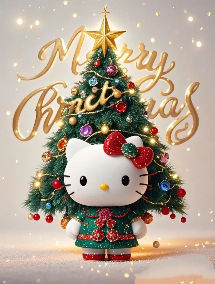 ảnh hello kitty giáng sinh cute