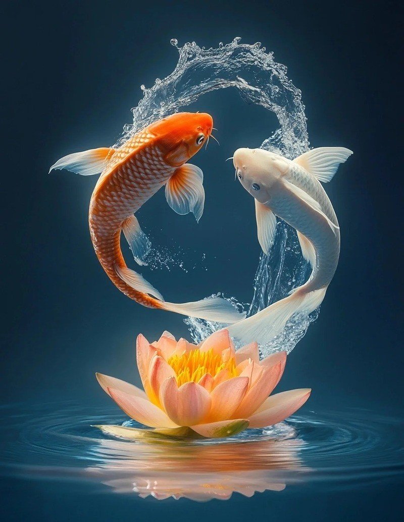 ảnh hoa sen cá chép