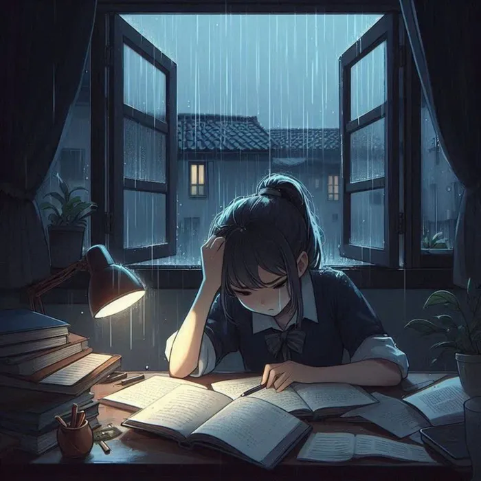 ảnh học tập chăm chỉ cute