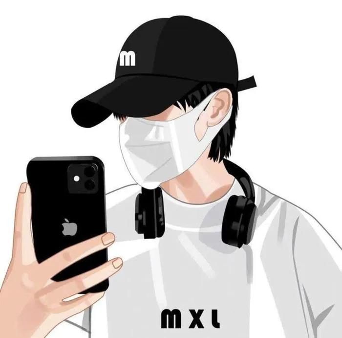 ảnh nam ngầu che mặt