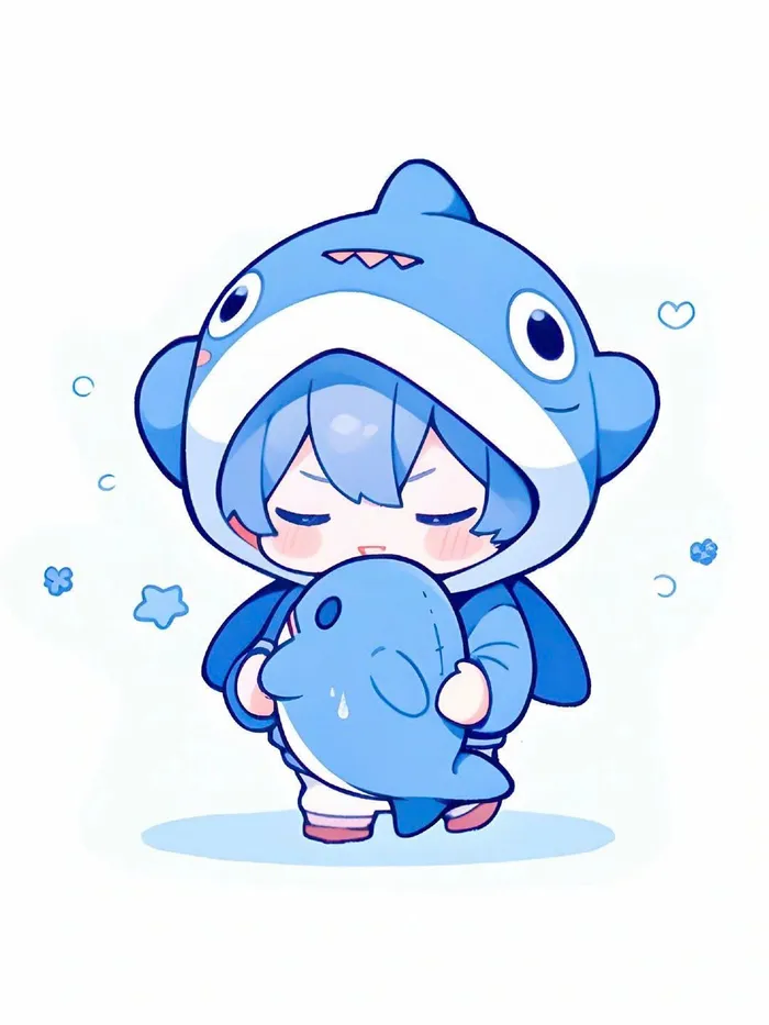 avatar màu xanh dương cute