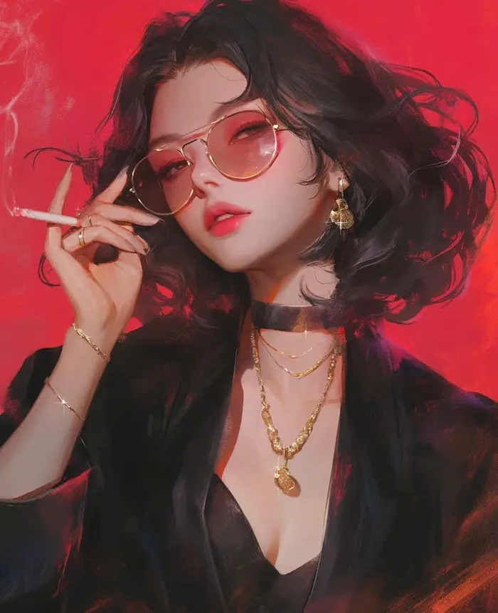 avatar nữ hút thuốc ngầu