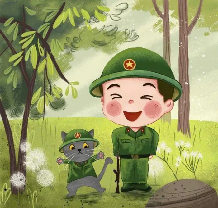 bộ đội cute hình