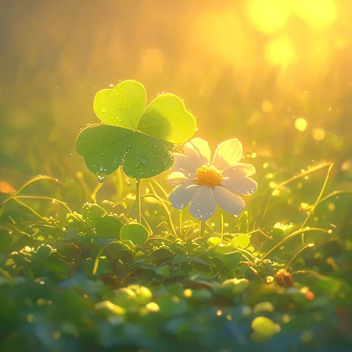 cỏ 4 lá may mắn avatar đẹp