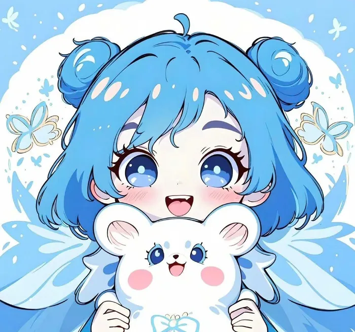 dễ thương hình nền xanh dương cute