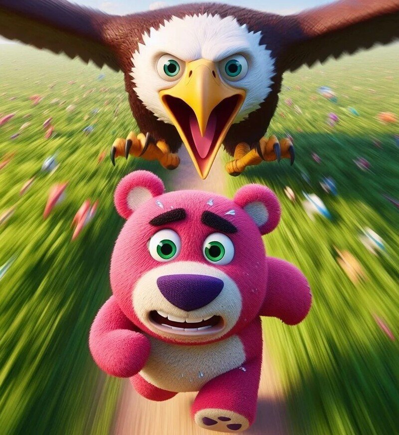 hình ảnh gấu bị đuổi