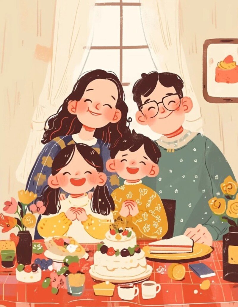 hình ảnh gia đình anime