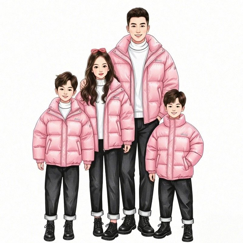 hình ảnh gia đình chibi hạnh phúc