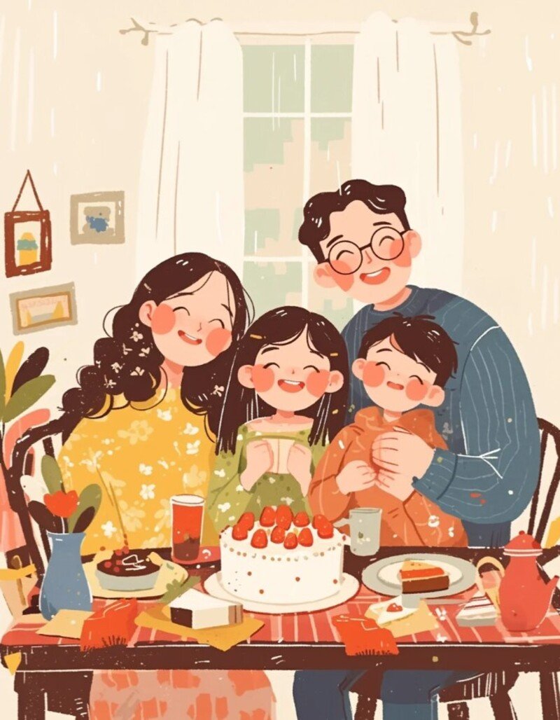 hình ảnh gia đình hoạt hình