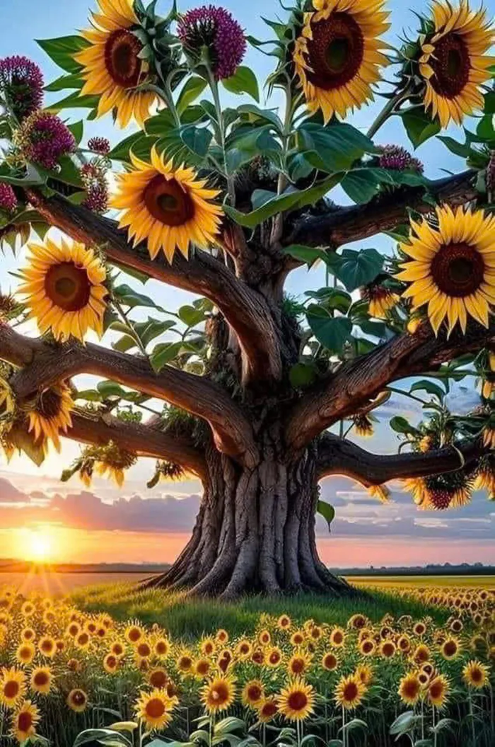 hình ảnh hoa hướng dương và mặt trời