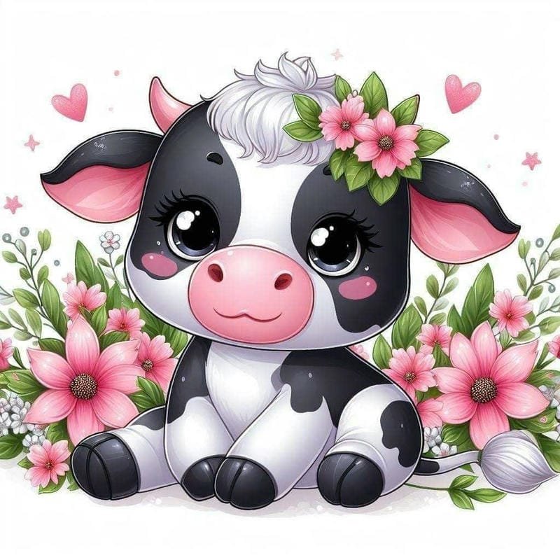 hình con bò cute