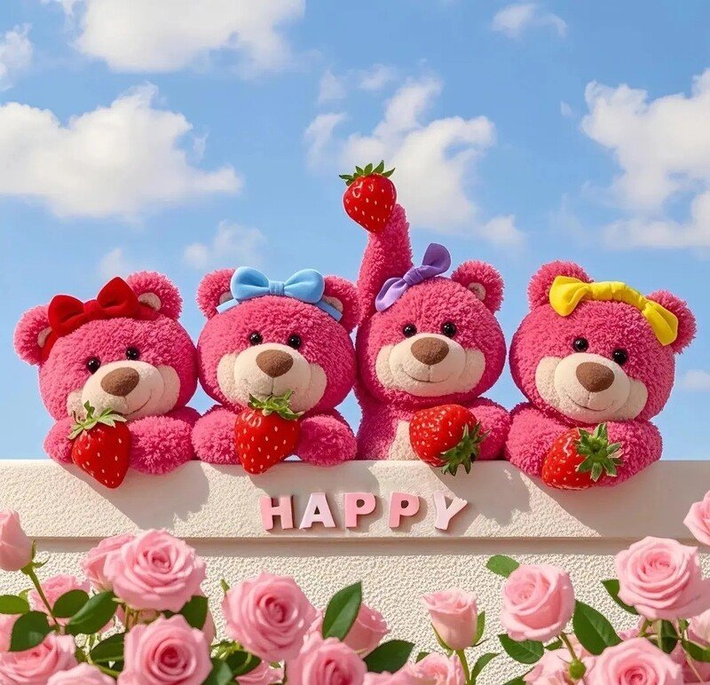 hình nền bàn phím gấu dâu