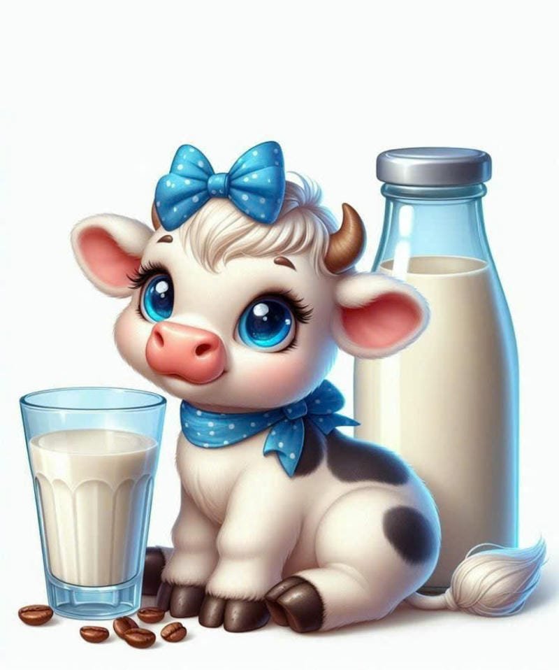 hình nền con bò sữa cute