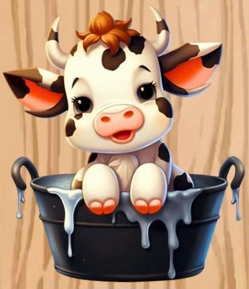 hình nền điện thoại bò sữa cute