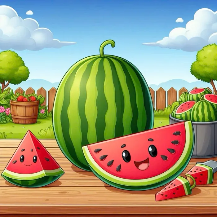 hình nền dưa hấu dễ thương
