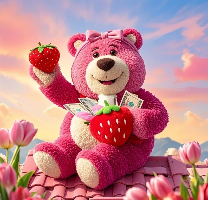 hình nền gấu cute màu hồng