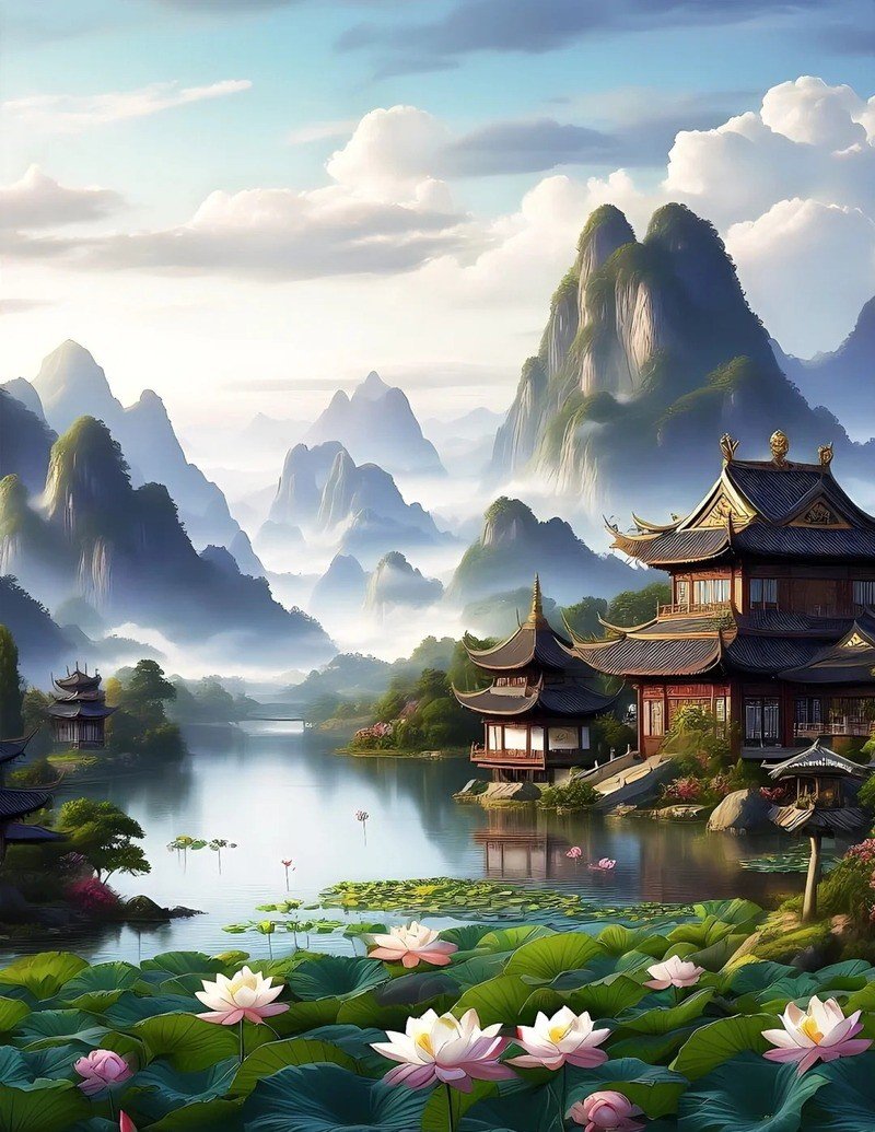 hình nền hoa sen 3d