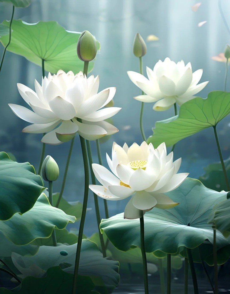 hình nền hoa sen trắng