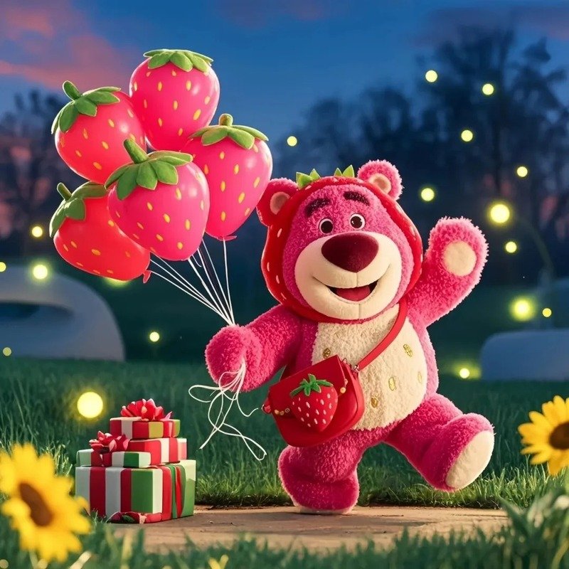 hình nền phát sáng gấu dâu