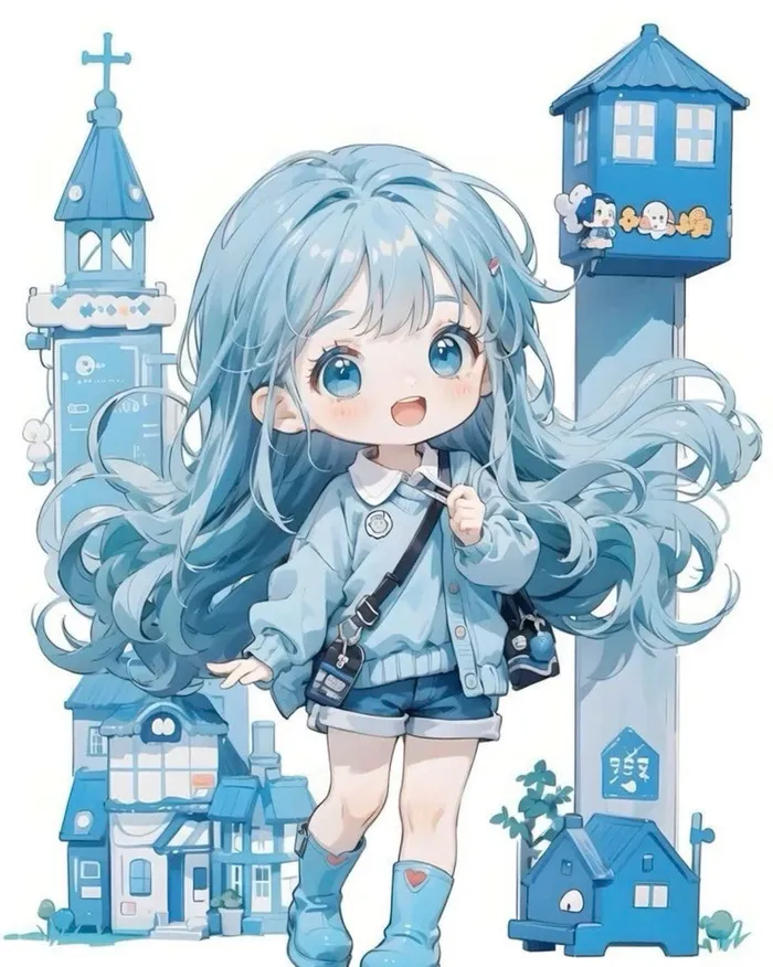 hình nền xanh dương cute