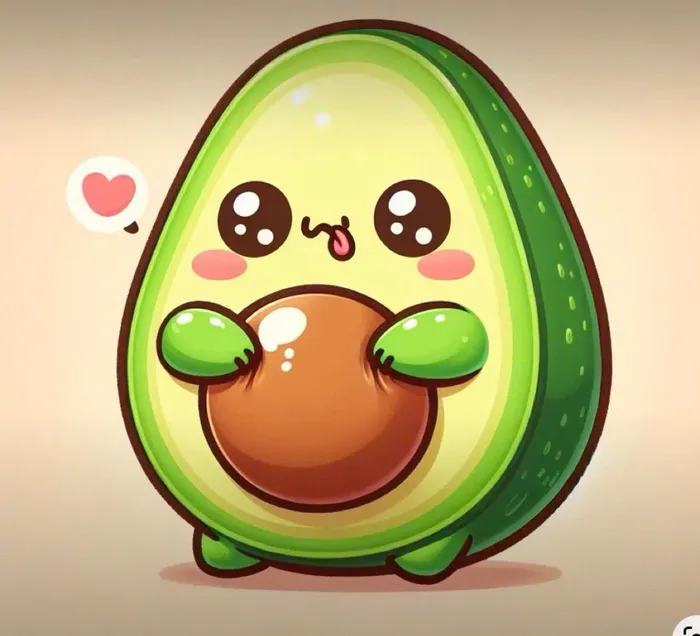 hình vẽ quả bơ cute
