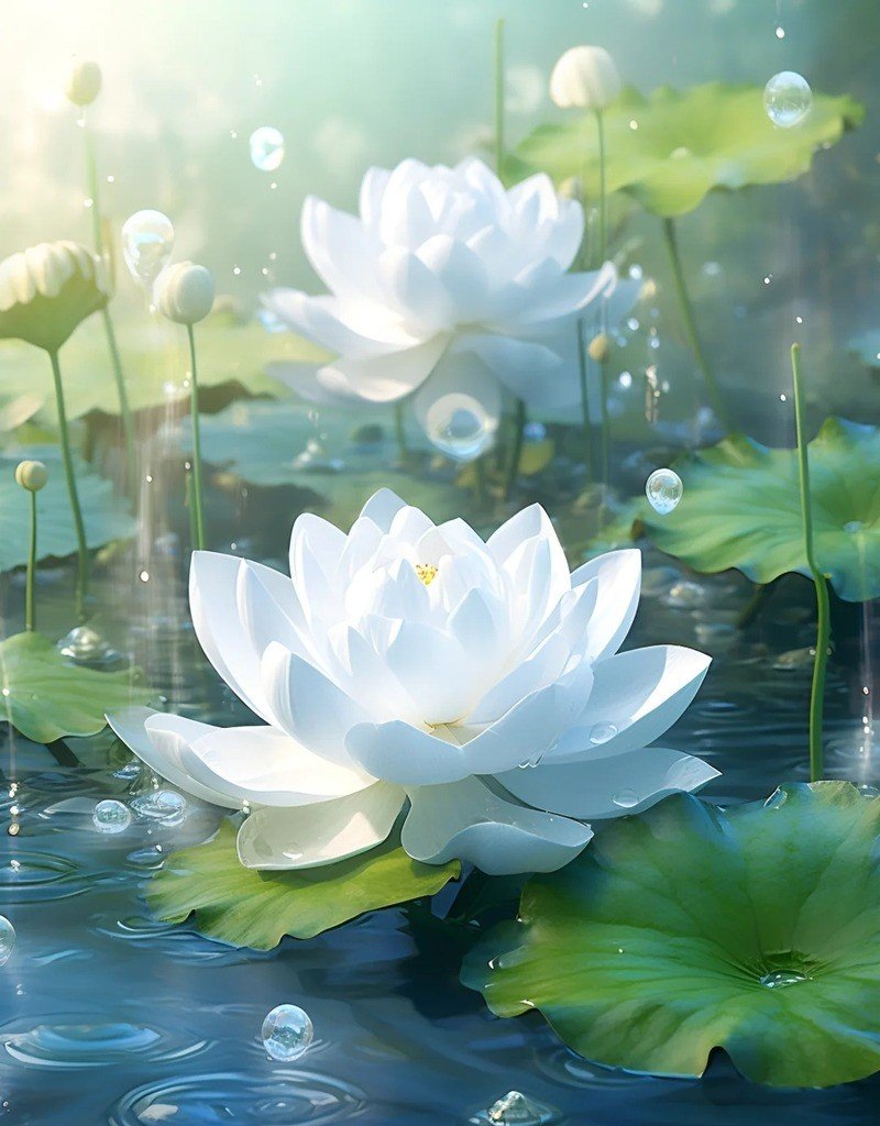 hoa sen trắng đẹp