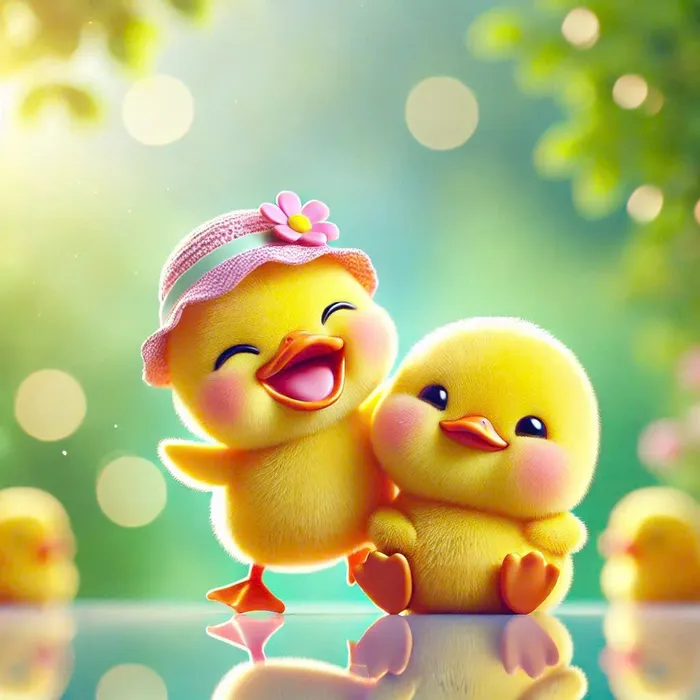 màu vàng hình nền vịt cute