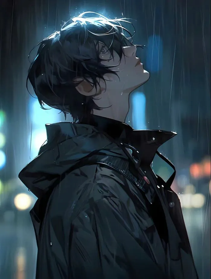 sad boy anime màu