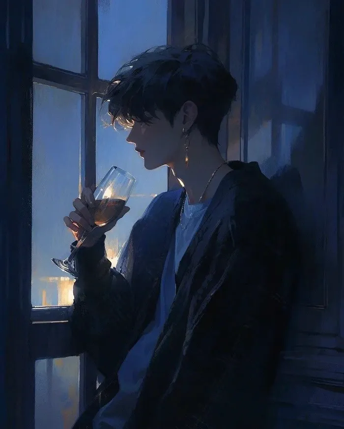 sad boy avatar anime đen trắng