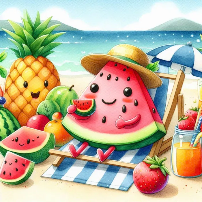 trái cây hình nền dưa hấu cute