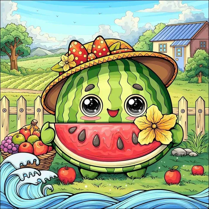 hình nền dưa hấu cute dễ thương