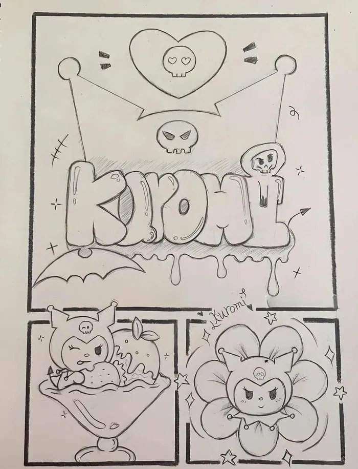 Ảnh nền Kuromi được vẽ