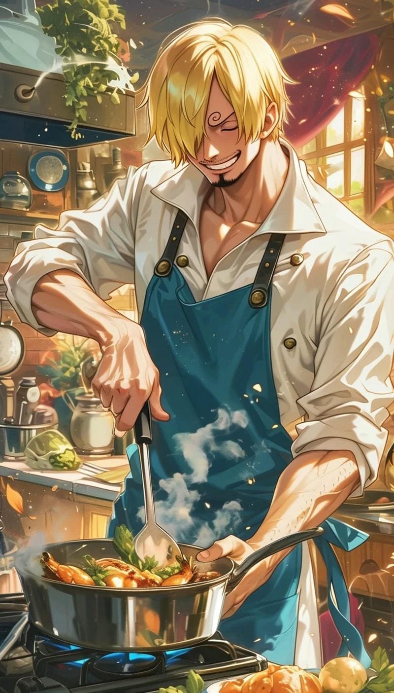 ảnh sanji nấu ăn đẹp