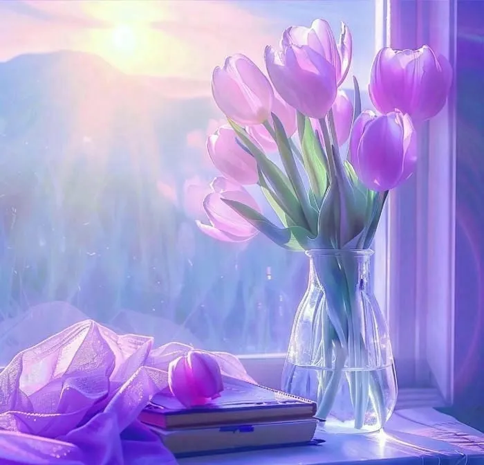 avatar hoa tulip màu tím