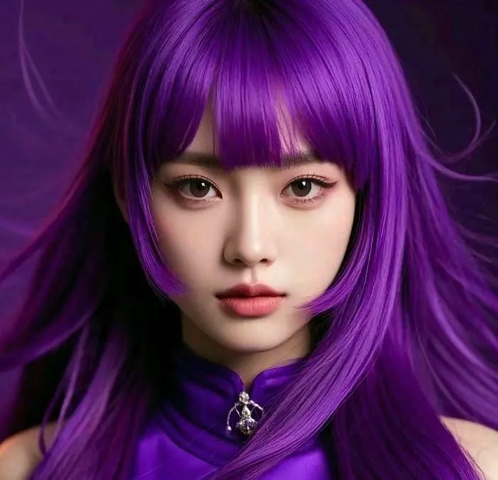 gái avatar màu tím cute