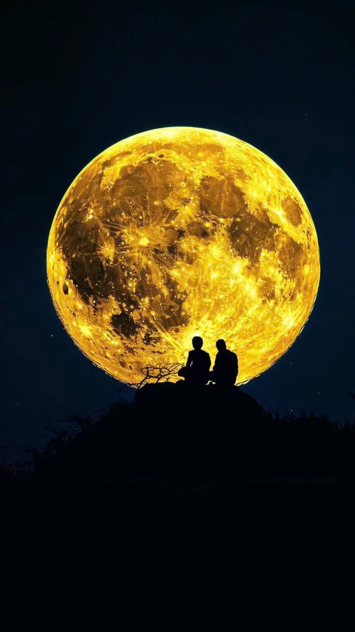 hình mặt trăng cute