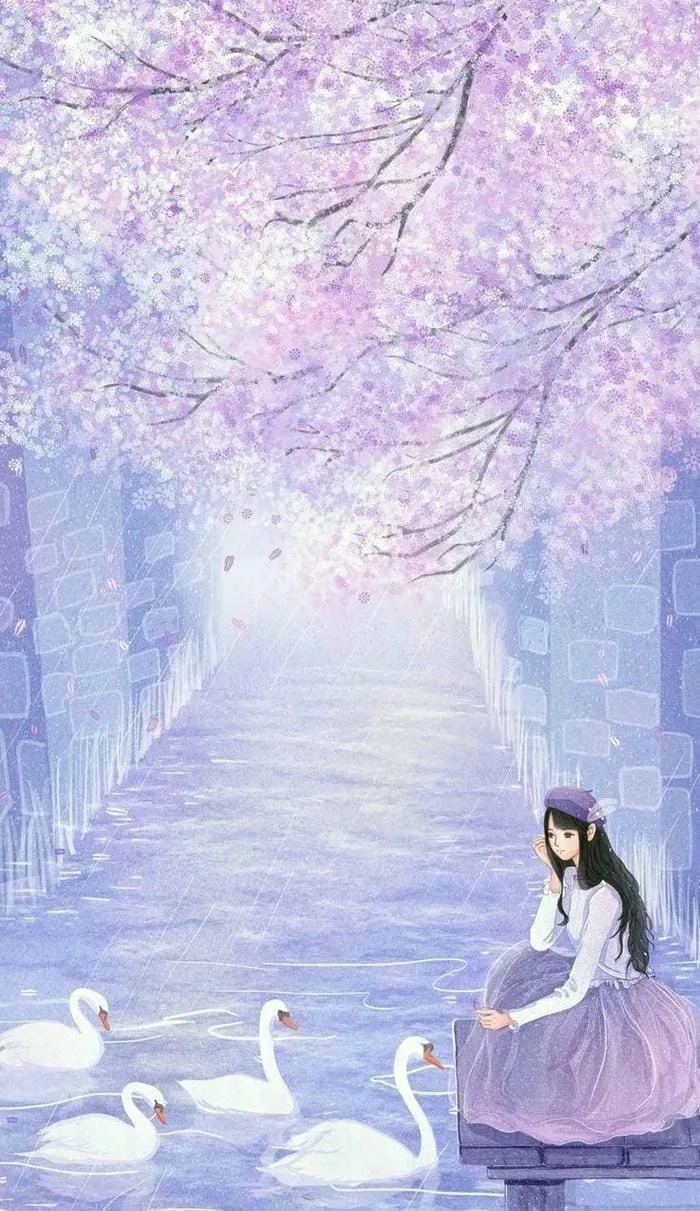 hình nền màu tím mộng mơ