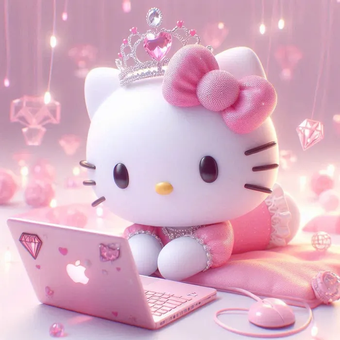 hình nền mèo cute màu hồng