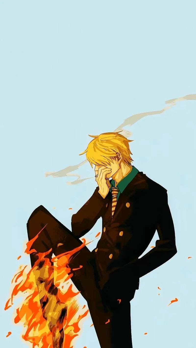 hình nền sanji chân lửa