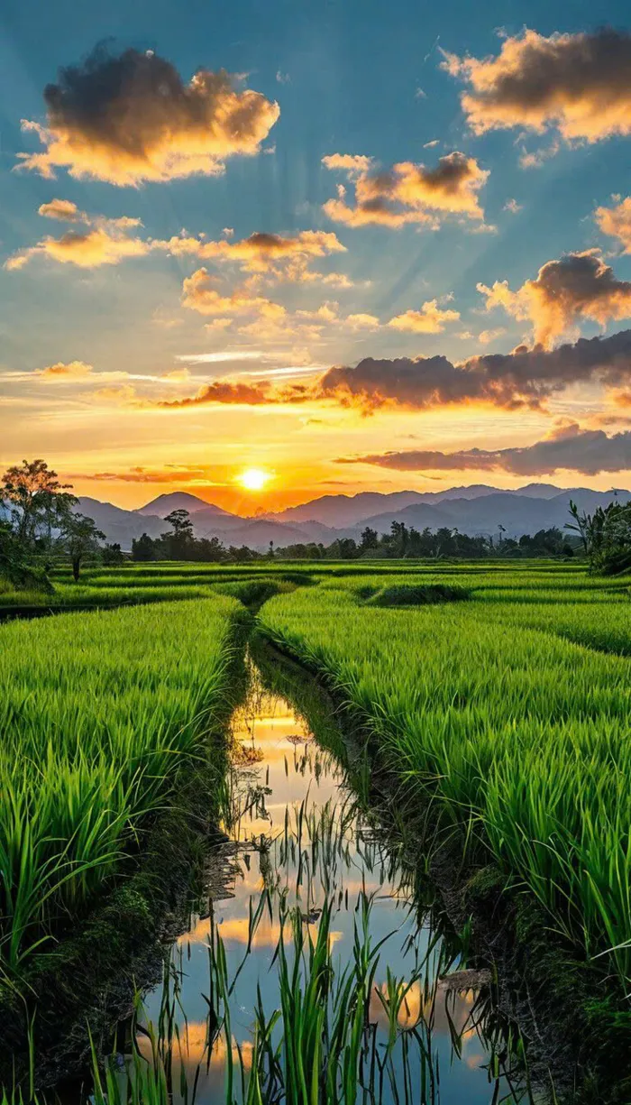 cánh đồng lúa đẹp