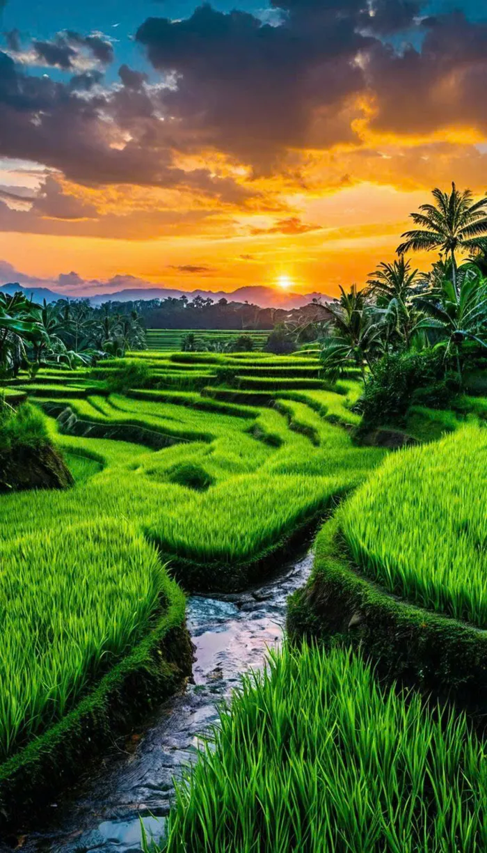 hình ảnh cánh đồng lúa