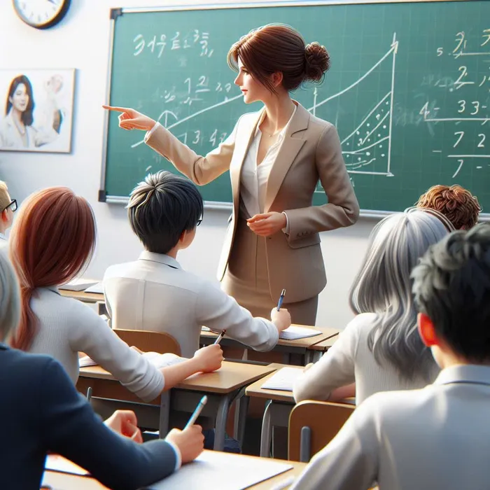 hình ảnh cô giáo và học sinh