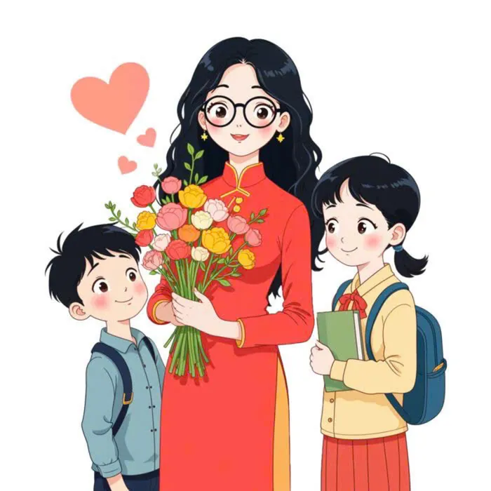 hình ảnh cô và trò đẹp