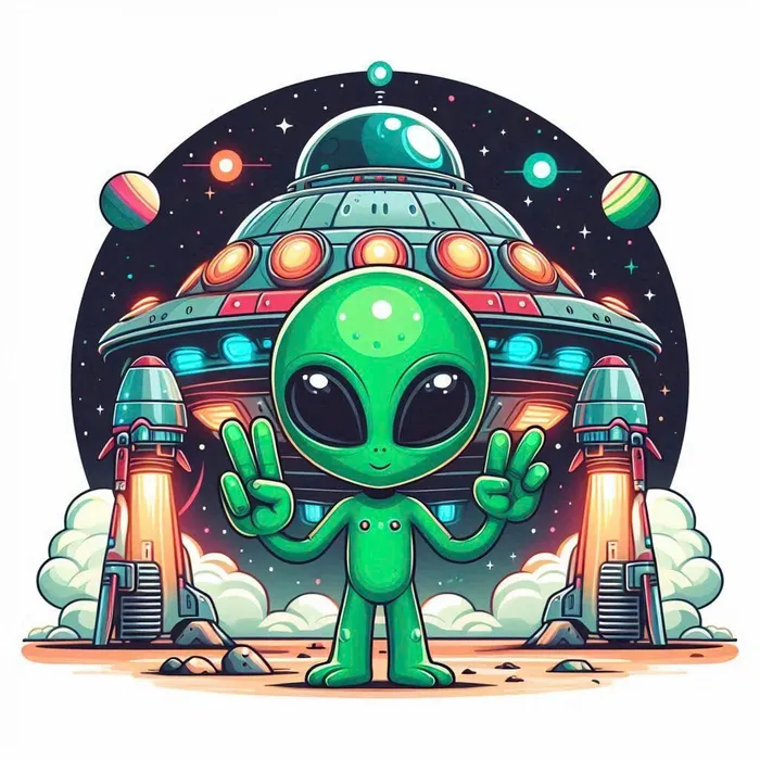 hình ảnh người ngoài hành tinh màu xanh]