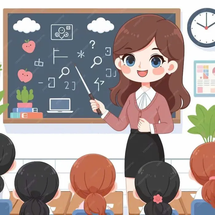 hình cô giáo và học trò