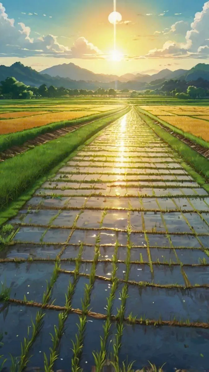 hình nền cánh đồng lúa