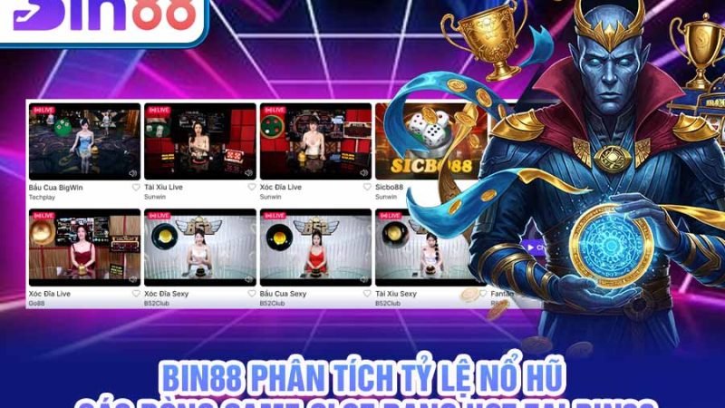 Bin88 phân tích tỷ lệ nổ hũ các dòng game slot đang hot tại Bin88
